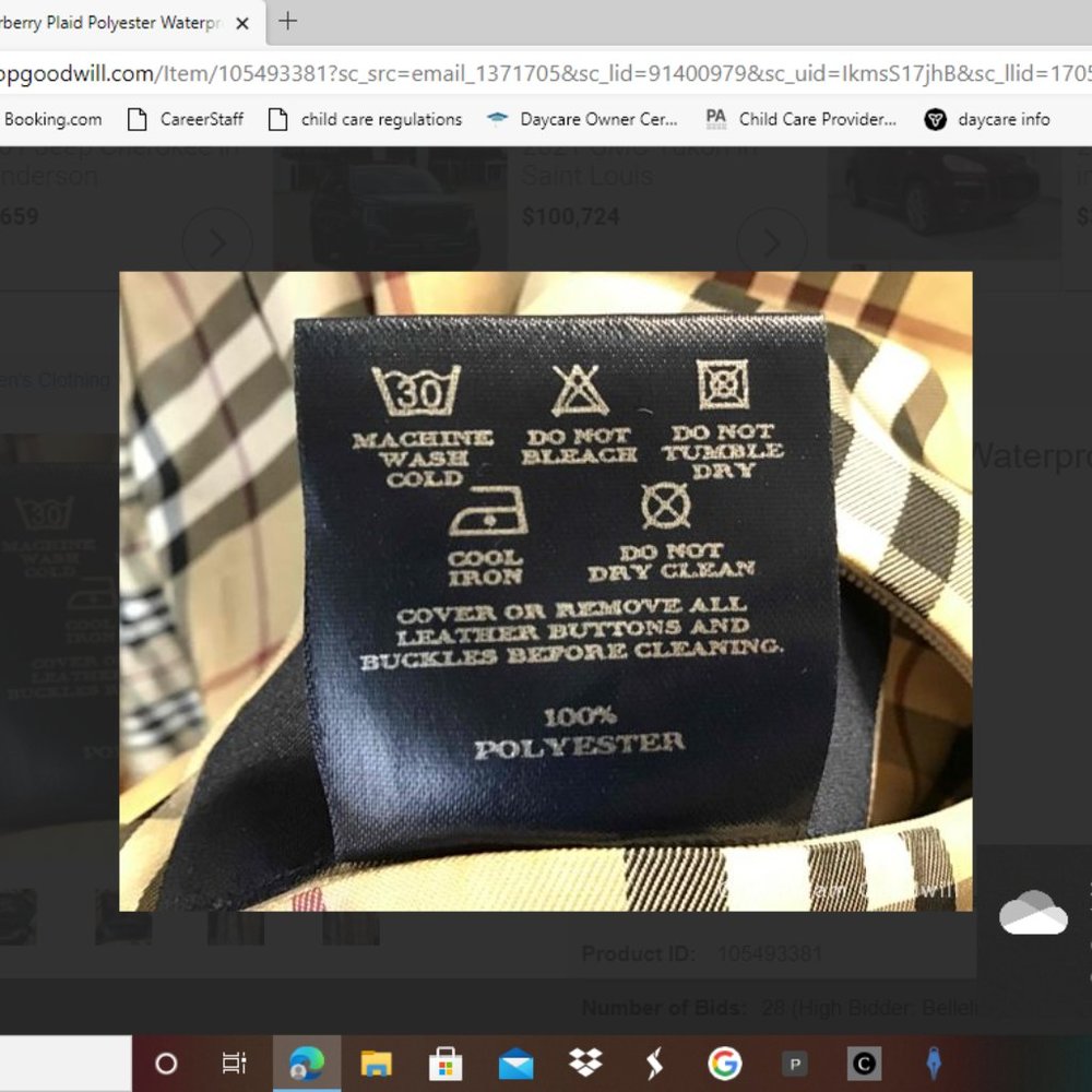 Authentic !!!! Burberry Plaid Polyester Waterproof - image 2